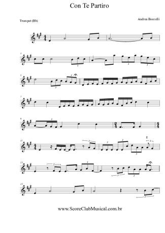 Andrea Bocelli  score for Trumpet