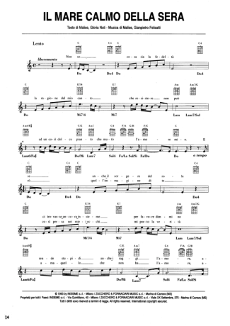 Andrea Bocelli Il Mare Calmo Della Sera score for Keyboard