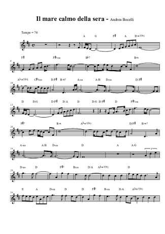 Andrea Bocelli  score for Tenor Saxophone Soprano (Bb)