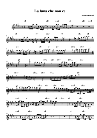 Andrea Bocelli La Luna Che Non c´e score for Alto Saxophone