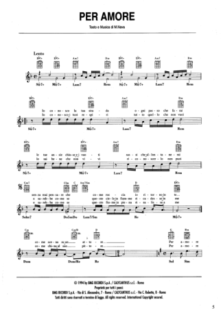 Andrea Bocelli Per Amore score for Keyboard