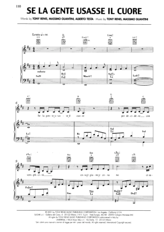 Andrea Bocelli Se La Gente Usasse Il Cuore score for Piano
