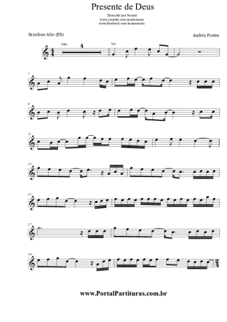 Andréa Fontes Presente de Deus score for Alto Saxophone