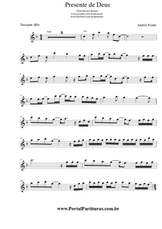 Andréa Fontes Presente de Deus score for Trumpet