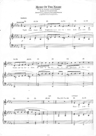 Andrew Lloyd Webber  score for Piano