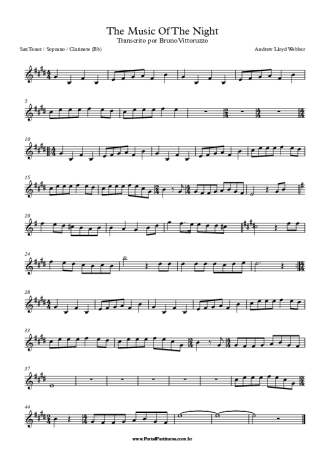 Andrew Lloyd Webber The Music Of The Night score for Tenor Saxophone Soprano (Bb)