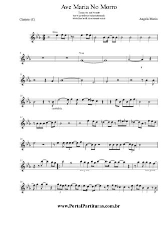 Angela Maria Ave Maria No Morro score for Clarinet (C)