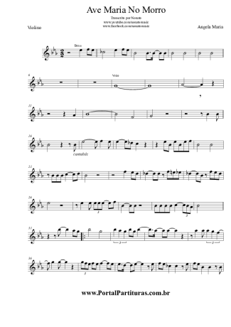 Angela Maria Ave Maria No Morro score for Violin