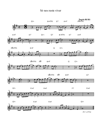 Angela Rô Rô Só Nos Resta Viver score for Tenor Saxophone Soprano (Bb)