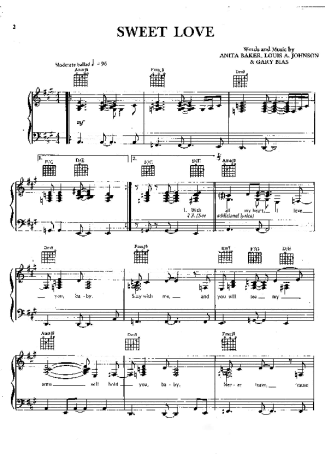 Anita Baker  score for Piano