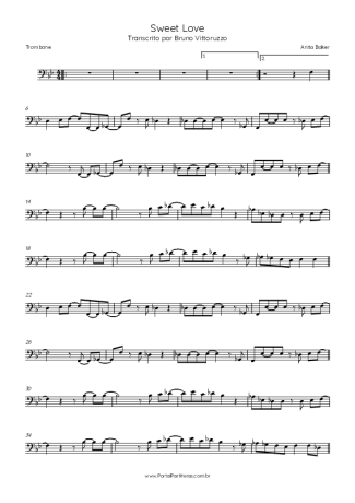 Anita Baker Sweet Love score for Trombone
