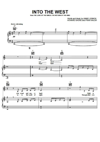 Annie Lennox  score for Piano