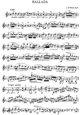 Antonín Dvořák  score for Violin