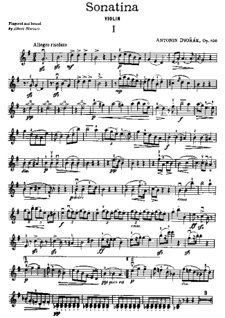 Antonín Dvořák  score for Violin