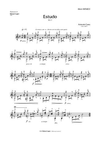 Antonio Cano Estudo (EL13) score for Acoustic Guitar