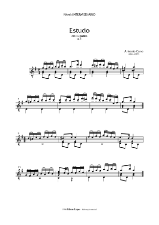 Antonio Cano Estudo em Ligados (EL21) score for Acoustic Guitar