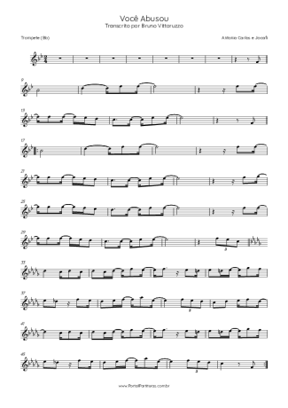 Antonio Carlos e Jocafi Você Abusou score for Trumpet