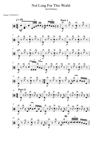 Score for Drums