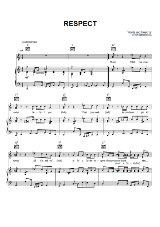 Aretha Franklin Respect score for Piano