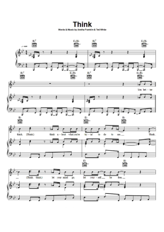 Aretha Franklin Think score for Piano