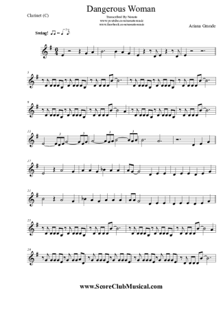 Ariana Grande  score for Clarinet (C)