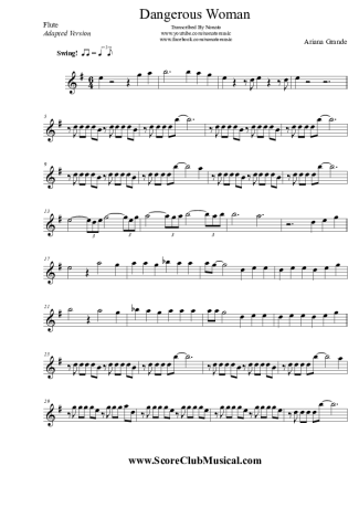 Ariana Grande Dangerous Woman Sheet Music For Flute