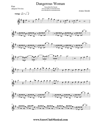 Ariana Grande Dangerous Woman score for Flute