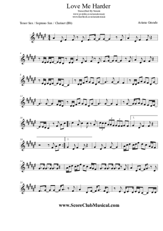 Ariana Grande  score for Clarinet (Bb)