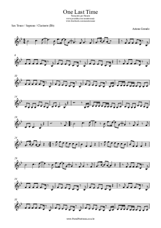 Ariana Grande  score for Clarinet (Bb)