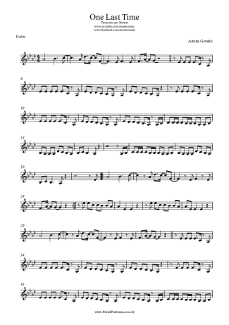 Ariana Grande One Last Time score for Harmonica