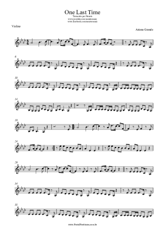 Ariana Grande One Last Time score for Violin