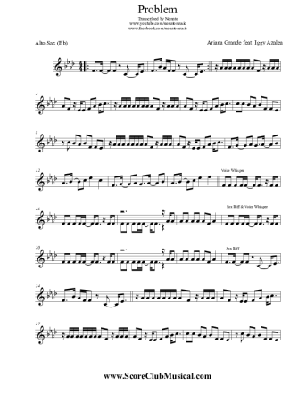 Ariana Grande Problem (feat. Iggy Azalea) score for Alto Saxophone