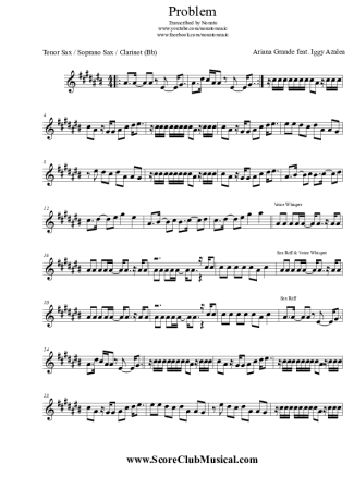 Ariana Grande  score for Clarinet (Bb)