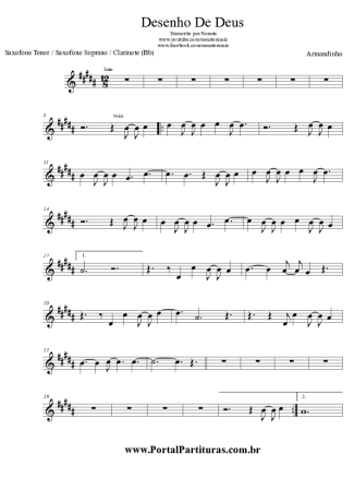 Armandinho  score for Tenor Saxophone Soprano (Bb)
