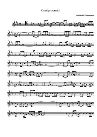 Armando Manzanero Contigo Aprendi score for Tenor Saxophone Soprano (Bb)