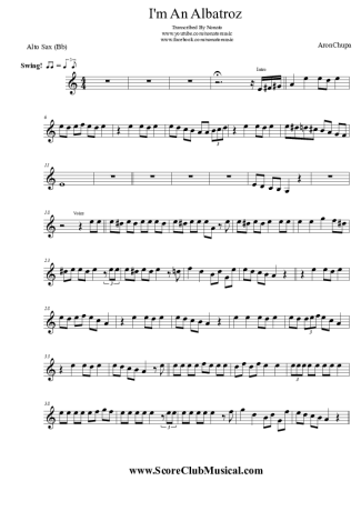 AronChupa I´m An Albatroz score for Alto Saxophone