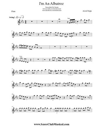 AronChupa I´m An Albatroz score for Flute