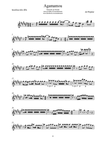 Art Popular  score for Alto Saxophone