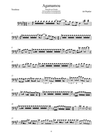 Art Popular  score for Trombone