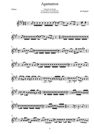Art Popular Agamamou score for Violin