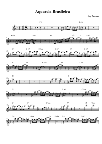 Ary Barroso Aquarela Brasileira score for Tenor Saxophone Soprano Clarinet (Bb)