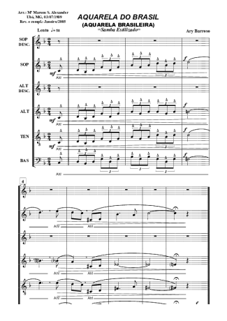 Ary Barroso Aquarela do Brasil score for Voice and Choir