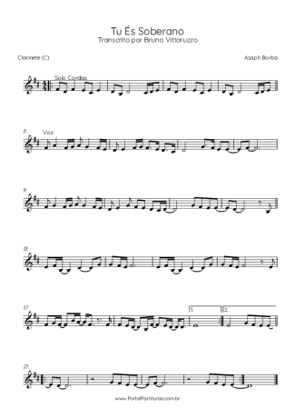 Asaph Borba Tu És Soberano score for Clarinet (C)