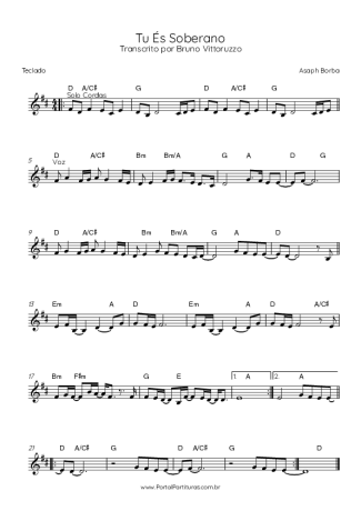 Asaph Borba Tu És Soberano score for Keyboard