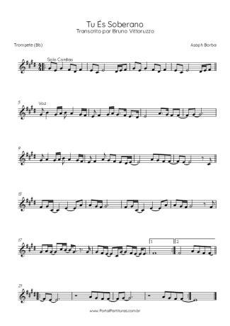Asaph Borba Tu És Soberano score for Trumpet