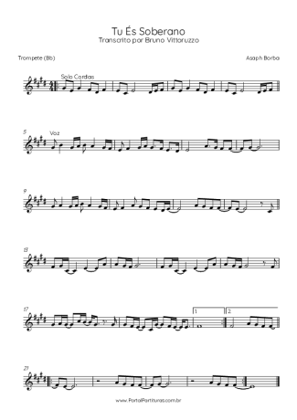 Asaph Borba Tu És Soberano score for Trumpet