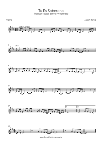 Asaph Borba Tu És Soberano score for Violin