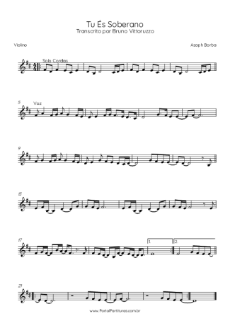 Asaph Borba Tu És Soberano score for Violin