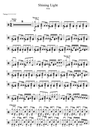 Score for Drums
