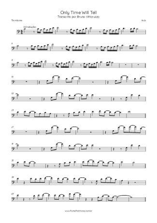 Asia Only Time Will Tell score for Trombone